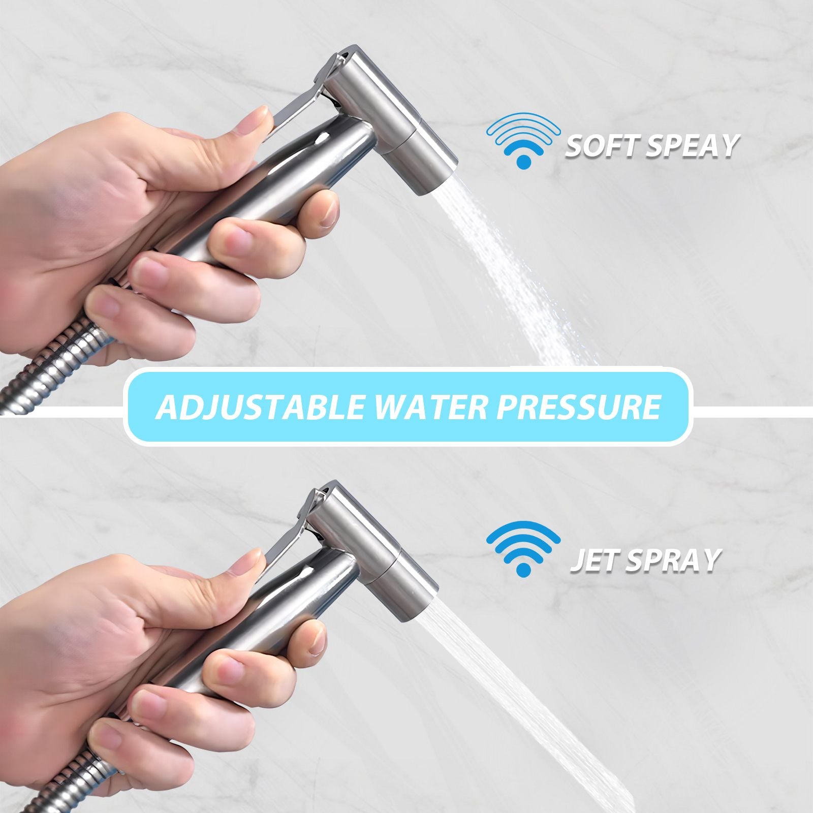 Handheld Bidet Sprayer for Toilet-Adjustable Water Pressure Control with Bidet Hose for Wash - JM Variety Store